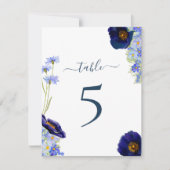 Modern Wilde Bloem Huwelijk Tafel Nummer (Voorkant)