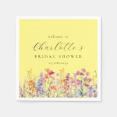 Modern, wilde bloem Vrijgezellenfeest Welkom Servet (Voorkant)