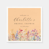 Modern, wilde bloem Vrijgezellenfeest Welkom Servet (Voorkant)