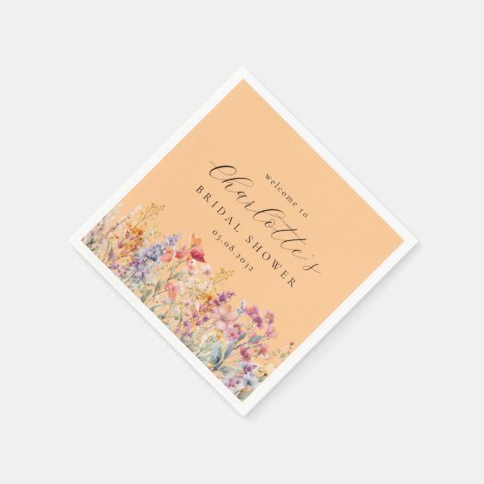 Modern, wilde bloem Vrijgezellenfeest Welkom Servet (Hoek)