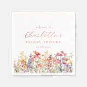 Modern, wilde bloem Vrijgezellenfeest Welkom Servet (Voorkant)