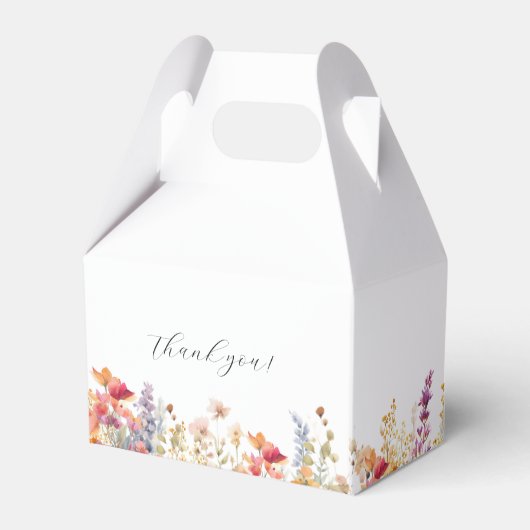 Modern, wilde bloemen, bruidsdouche bedankdoosjes (Achterkant)