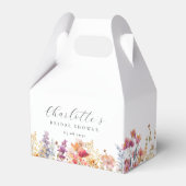 Modern, wilde bloemen, bruidsdouche bedankdoosjes (Voorkant Zijde)