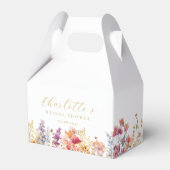 Modern, wilde bloemen, bruidsdouche bedankdoosjes (Voorkant Zijde)