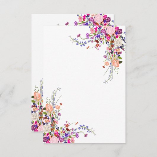 Modern wilde bloemen script vrijgezellenfeest plaa kaart (Voorkant / Achterkant)