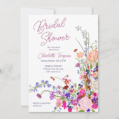 Modern wilde bloemen script vrijgezellenfeest QR Kaart (Voorkant)