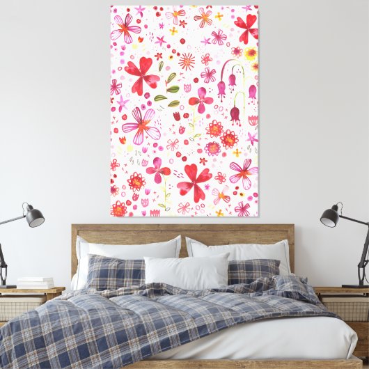 Modern Wilde Waterverf Canvas Afdruk (Insitu (Slaapkamer))