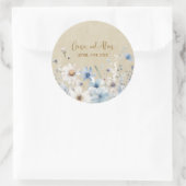 Modern Wildebloem Schrift Ronde Sticker (Tas)