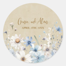 Modern Wildebloem Schrift Ronde Sticker