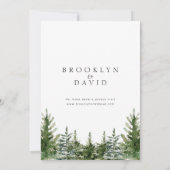 Modern Wilderness Pine Trees minimalistisch huweli Kaart (Achterkant)