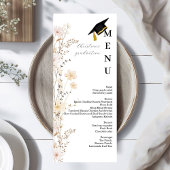 Modern Wildflower Afstudeerfeest diner menu