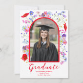 Modern Wildflower Arch Afstuderen Foto Aankondiging (Voorkant)