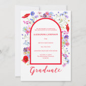 Modern Wildflower Arch Afstuderen Foto Aankondiging (Achterkant)