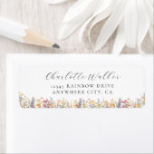 Modern, Wildflower Baby shower adres Etiket (Insitu)