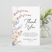 Modern Wildflower Baby shower Bedankkaart (Staand voorkant)