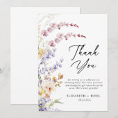 Modern Wildflower Baby shower Bedankkaart (Voorkant / Achterkant)