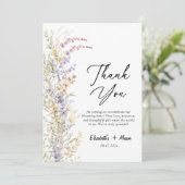 Modern Wildflower Baby shower Bedankkaart (Staand voorkant)