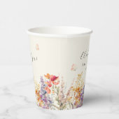Modern, Wildflower Baby shower Papieren Bekers (Rechts)