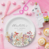 Modern, Wildflower Baby shower Papieren Bordje (Feest)