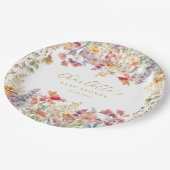 Modern, Wildflower Baby shower Papieren Bordje (Gekanteld)