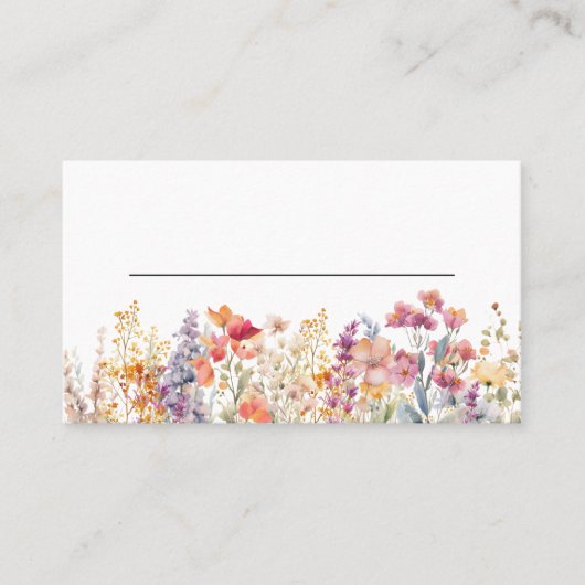 Modern, Wildflower Baby Shower Plaatskaartje (Voorkant)