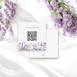 Modern wildflower baby shower register qr code informatiekaartje