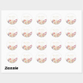 Modern, Wildflower Baby shower Ronde Sticker (Vel)