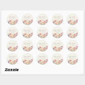 Modern, Wildflower Baby shower Ronde Sticker (Vel)