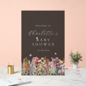Modern Wildflower Baby shower Welkom Acryl Bord (Huwelijk)