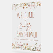 Modern Wildflower Baby shower Welkomstbord Acryl Bord (Hoek)