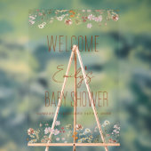 Modern Wildflower Baby shower Welkomstbord Acryl Bord (Neutraal)