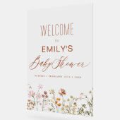 Modern Wildflower Baby shower Welkomstbord Acryl Bord (Hoek)