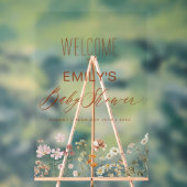 Modern Wildflower Baby shower Welkomstbord Acryl Bord (Neutraal)
