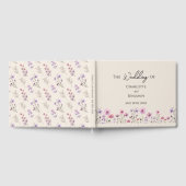 Modern Wildflower Beige Bruiloft Gastenboek (Volledig)