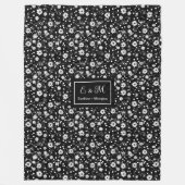 Modern Wildflower Blanket Custom Monochrome Style Fleece Deken (Voorkant)