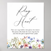 Modern Wildflower Bloemenring Hunt Vrijgezellenfee Poster (Voorkant)