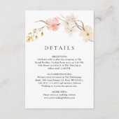 Modern Wildflower Botanical Garden Wedding Details Informatiekaartje (Voorkant)