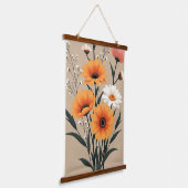 Modern Wildflower Bouquet Botanical Floral Hangend Wandkleed (Gebogen)