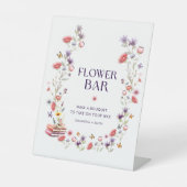 Modern Wildflower Bridal Shower Flower Bar Reclamebord Met Voetstuk (Voorkant)