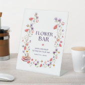 Modern Wildflower Bridal Shower Flower Bar Reclamebord Met Voetstuk (Insitu)