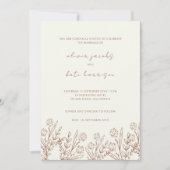 Modern Wildflower Cream & Terracotta Wedding Kaart (Voorkant)