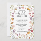 Modern Wildflower Elegant Boho Bridal Brunch Kaart (Voorkant)