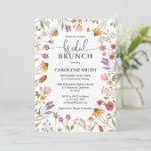 Modern Wildflower Elegant Boho Bridal Brunch Kaart (Staand voorkant)