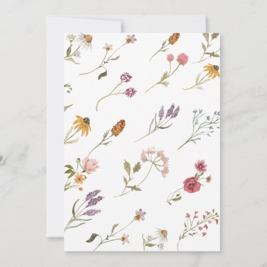 Modern Wildflower Elegant Boho Bridal Brunch Kaart (Achterkant)