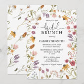 Modern Wildflower Elegant Boho Bridal Brunch Kaart (Voorkant / Achterkant)