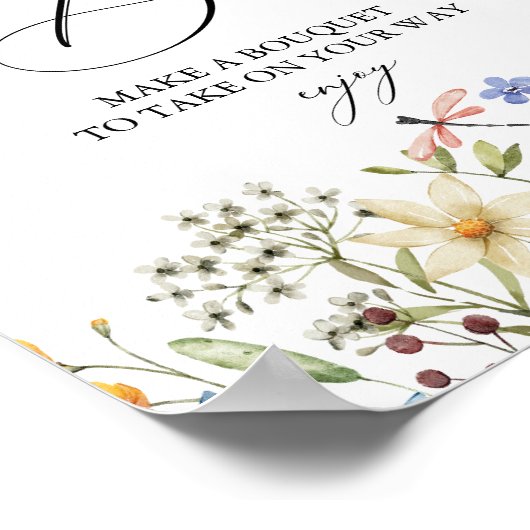 Modern Wildflower Floral Vrijgezellenfeest Bloom B Poster (Hoek)