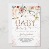 Modern WildFlower Garden Flowers Baby shower Kaart (Voorkant)