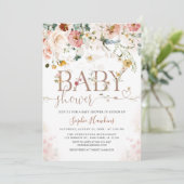 Modern WildFlower Garden Flowers Baby shower Kaart (Staand voorkant)