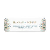 Modern Wildflower Huwelijk Retouradres Label (Voorkant)