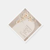 Modern Wildflower Ivory Arch Lijst Vrijgezellenfee Servet (Hoek)